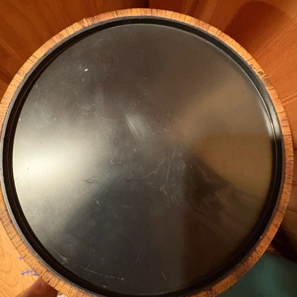 Mid-Century Modern faux wood grain ice bucket